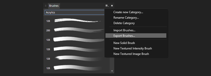 exporting the brushes from affinity 